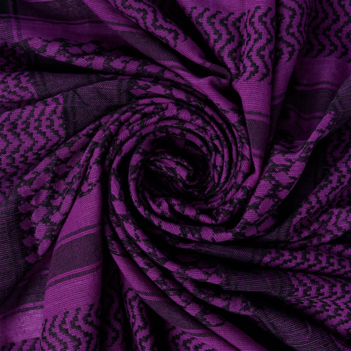 Palästinensertuch Shemagh Kufiya in Schwarz Lila - Wild-Clothing
