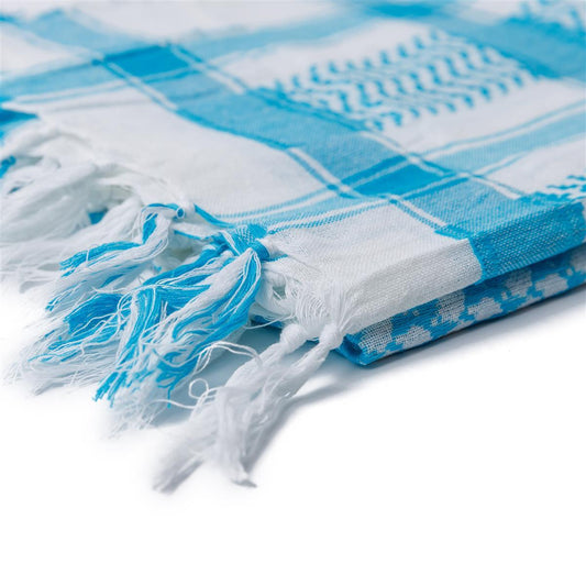 Palästinensertuch Shemagh Kufiya in Weiß Türkis