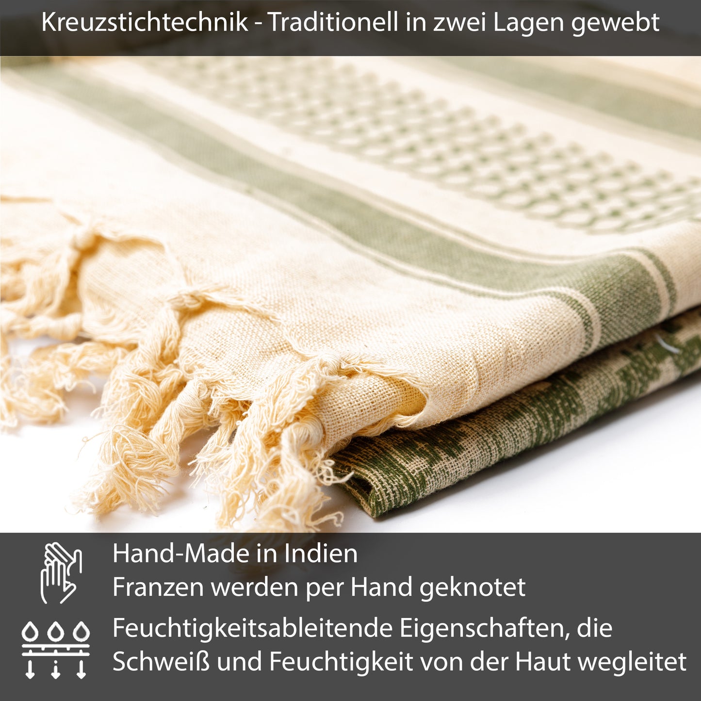 Palästinensertuch Shemagh Kufiya in Camo Sandfarbe - Wild-Clothing