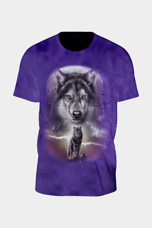 Tie-Dye Lila Wolf T-Shirt - Wild-Clothing