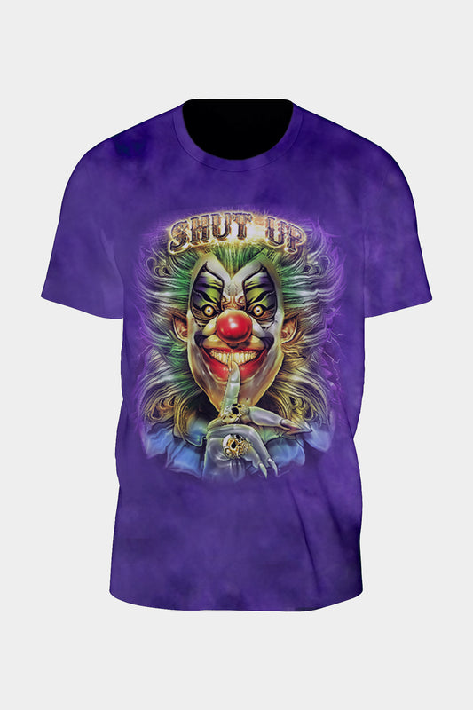 Tie-Dye Lila Shut-up Joker T-Shirt - Wild-Clothing