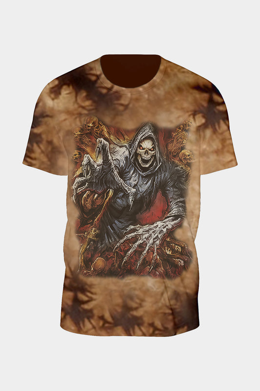Tie-Dye Braun Death is coming T-Shirt - Wild-Clothing