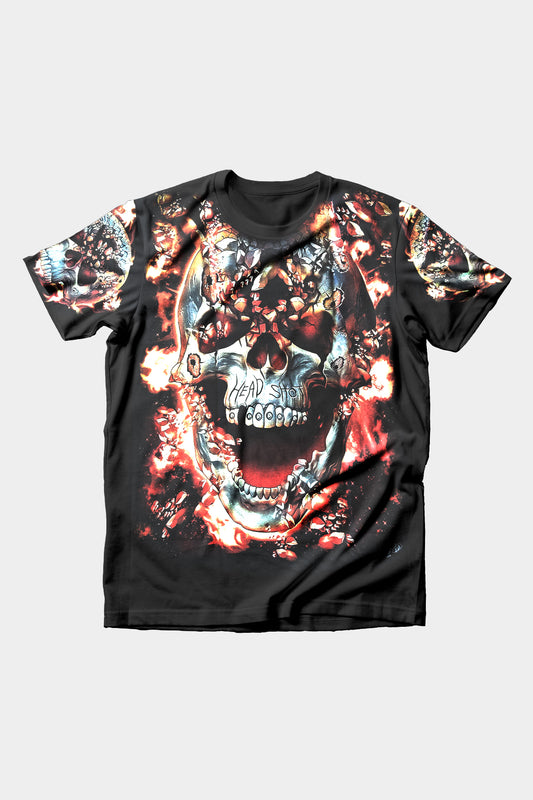 Head shot Totenkopf Vollausdruck T-Shirt - Wild-Clothing