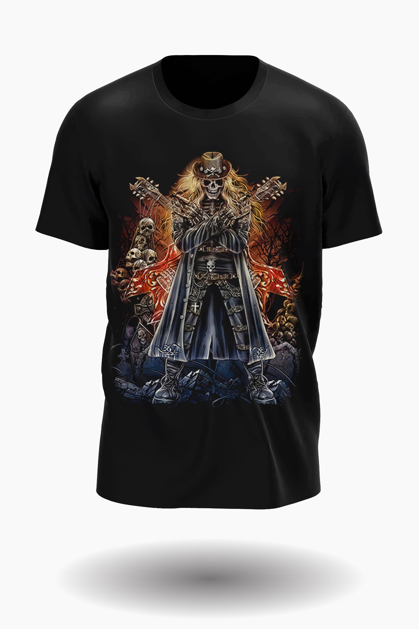 Rockstar Skull in Hell T-Shirt - Wild-Clothing