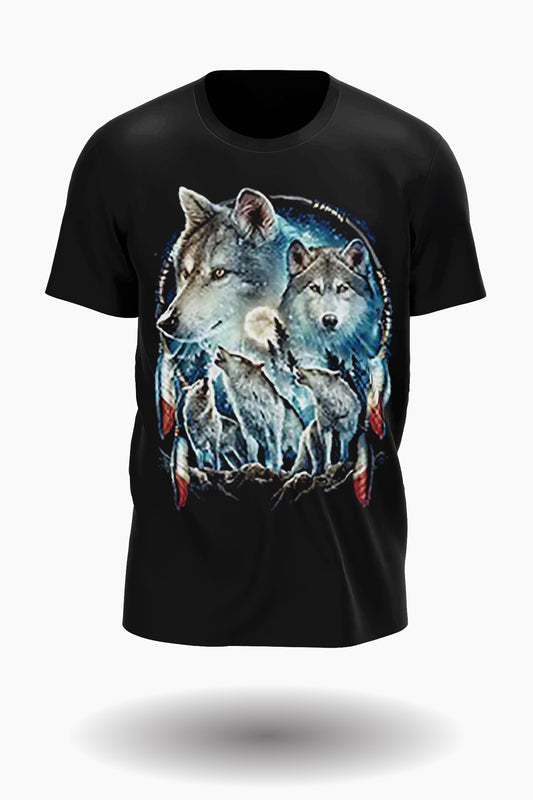 Wolfrudel mit Dreamcatcher im Native American Style T-Shirt - Wild-Clothing