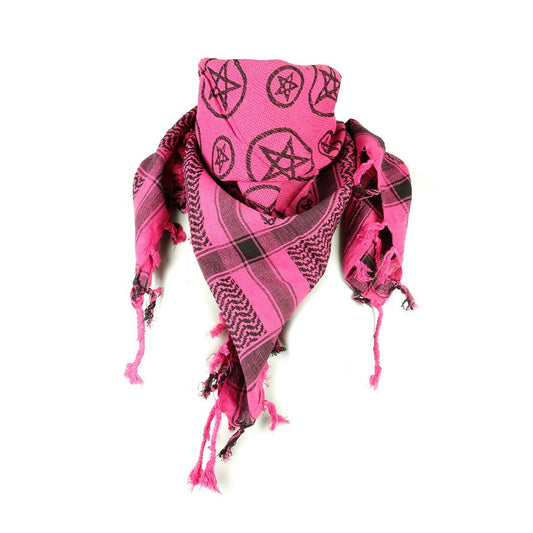 Palästinensertuch Shemagh Kufiya in Pink Pentagramm - Wild-Clothing