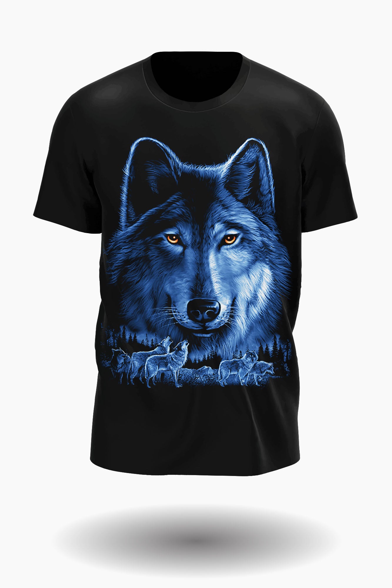 Blau Wolf T-Shirt - Wild-Clothing