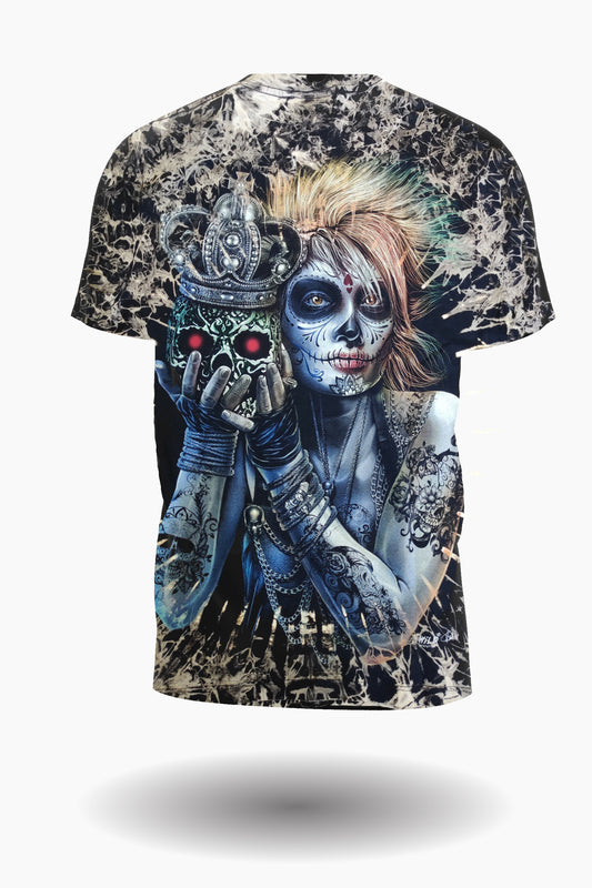 Skull Queen Tie Dye T-Shirt Braun - Wild-Clothing