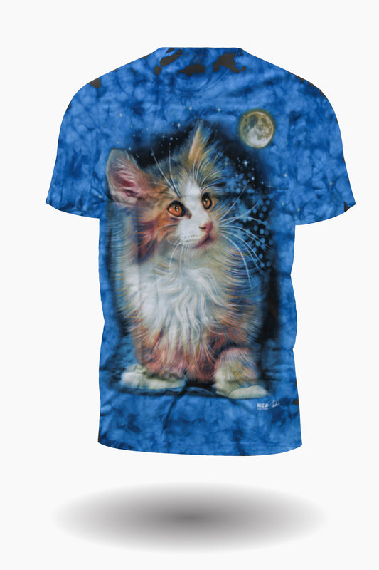 Mize Katze Tie Dye T-Shirt Blau - Wild-Clothing