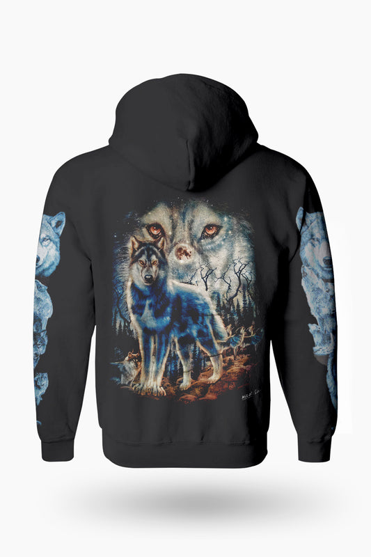Wild Clothing Wolf mit Wolfsrudel Hoodie - Wild-Clothing