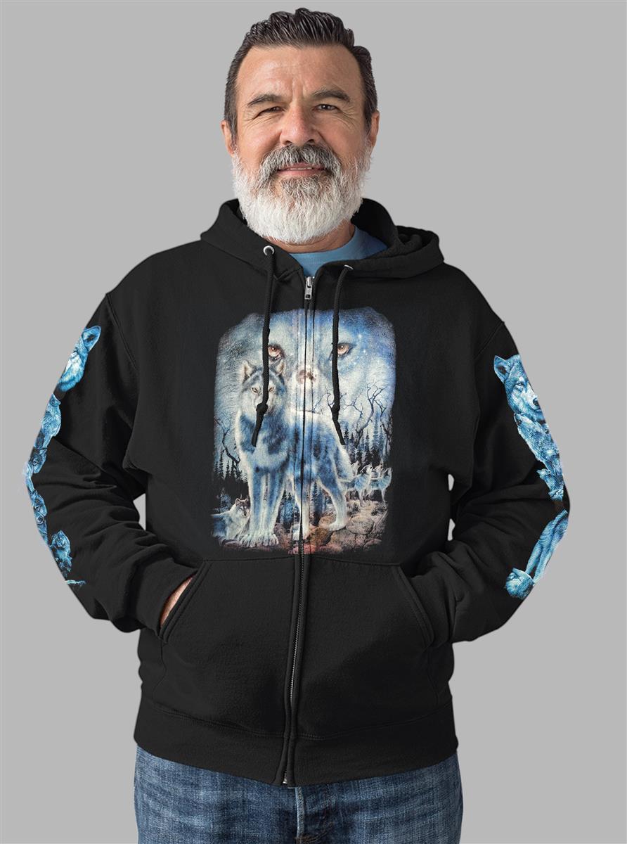 Wild Clothing Wolf mit Wolfsrudel Hoodie - Wild-Clothing