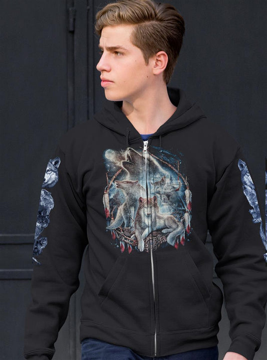 Wild Clothing Wolfsrudel im Traumfänger Hoodie - Wild-Clothing