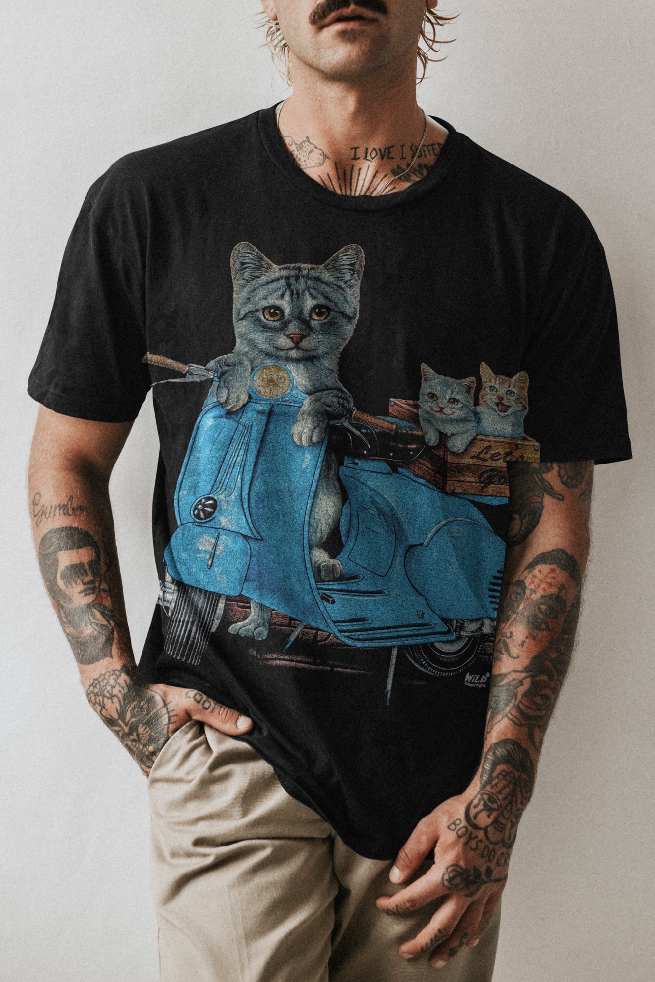 Katzen Biker T-Shirt - Wild-Clothing