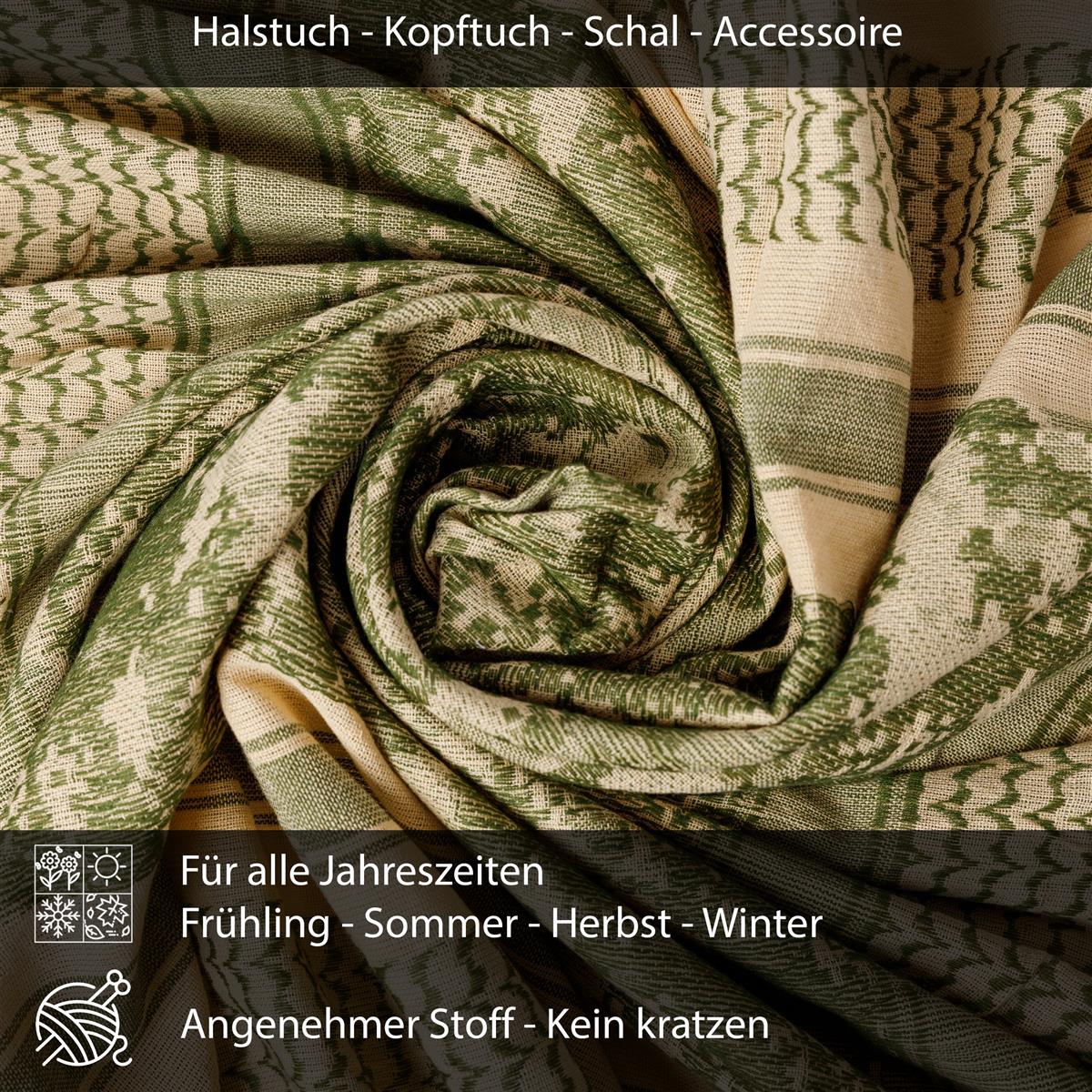 Palästinensertuch Shemagh Kufiya in Camo Sandfarbe - Wild-Clothing