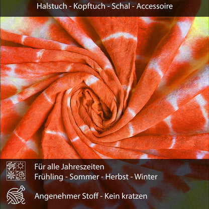 Palästinensertuch Shemagh Kufiya in Orange Gelb Tie Dye - Wild-Clothing