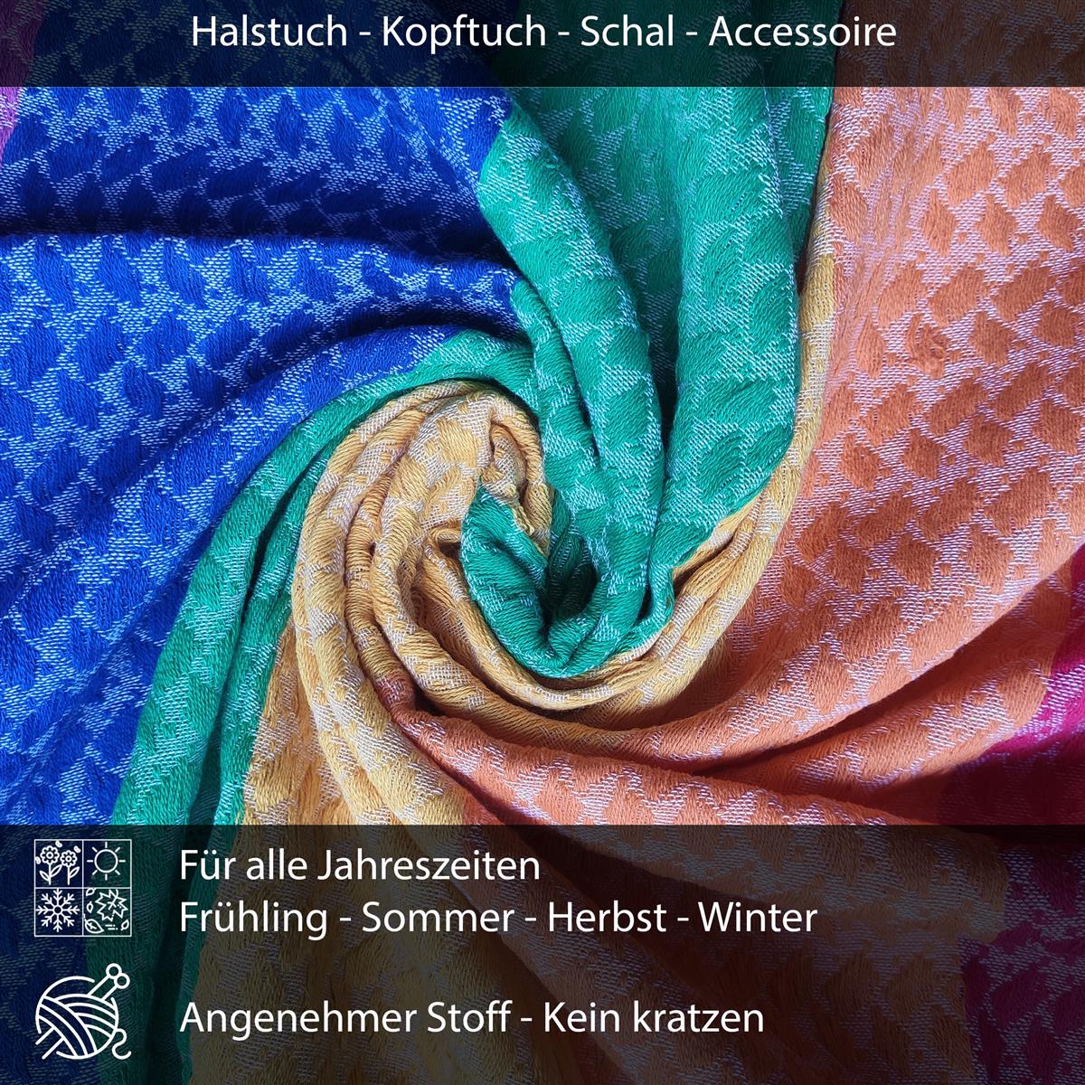 Palästinensertuch Shemagh Kufiya in Regenbogen - Wild-Clothing