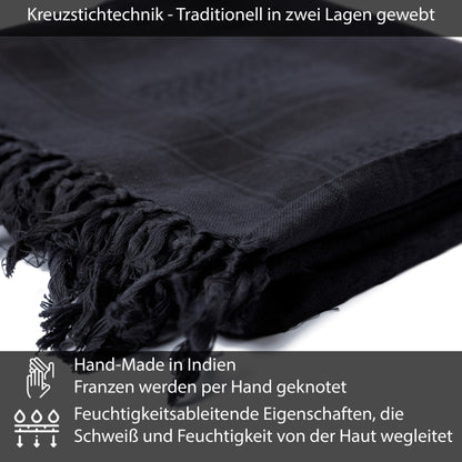 Palästinensertuch Shemagh Kufiya in Schwarz Schwarz - Wild-Clothing