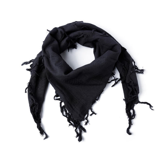 Palästinensertuch Shemagh Kufiya in Schwarz Schwarz 150 cm x 200 cm - Wild-Clothing