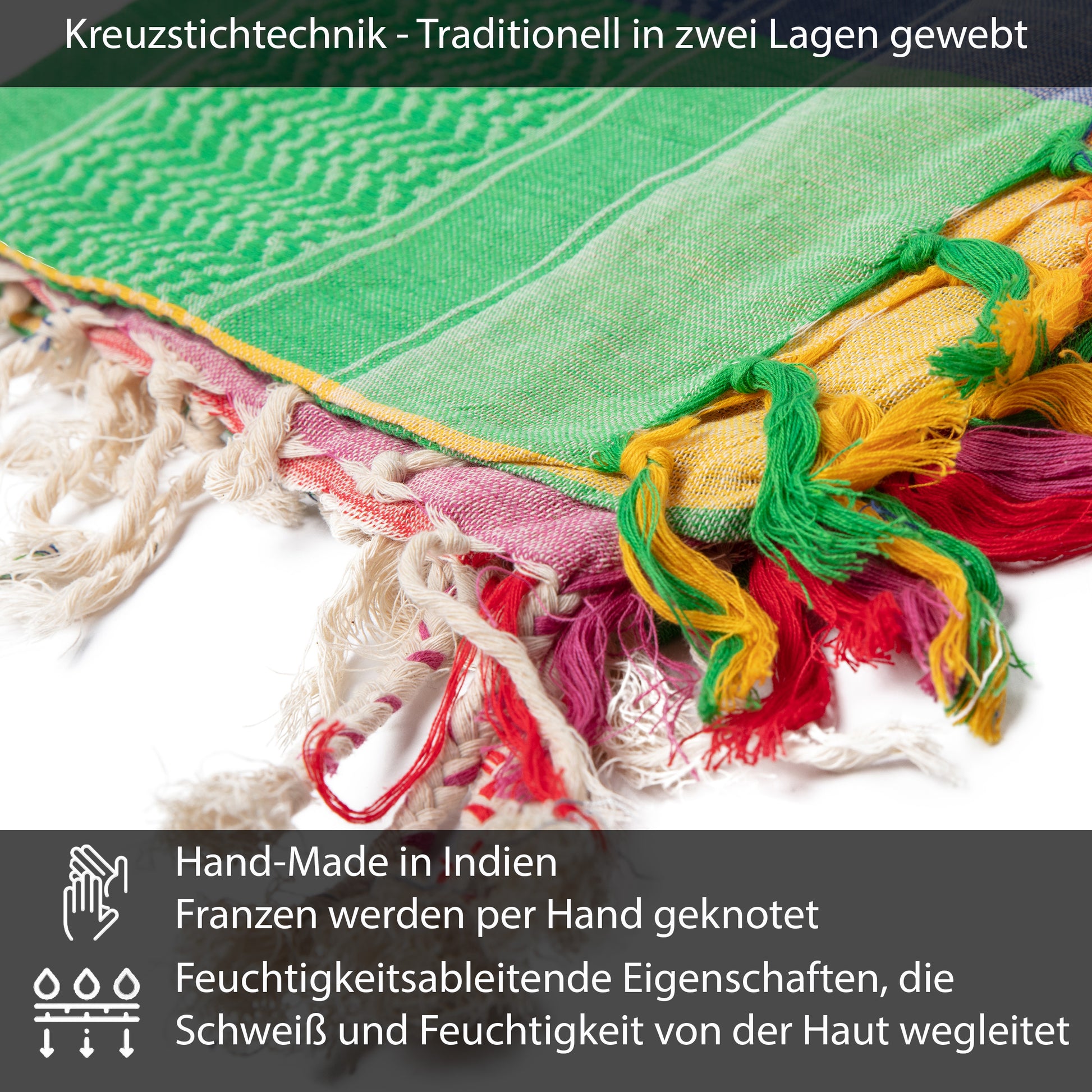 Palästinensertuch Shemagh Kufiya in Regenbogen - Wild-Clothing