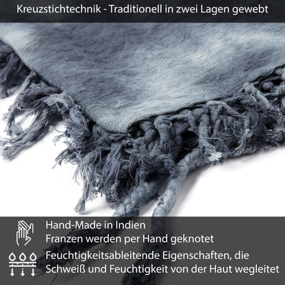 Palästinensertuch Shemagh Kufiya in Grau Tie Dye - Wild-Clothing