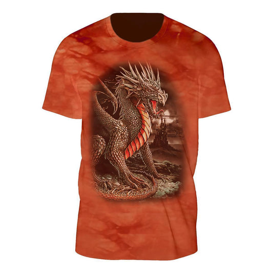 Tie-Dye Orange Drachen T-Shirt - Wild-Clothing