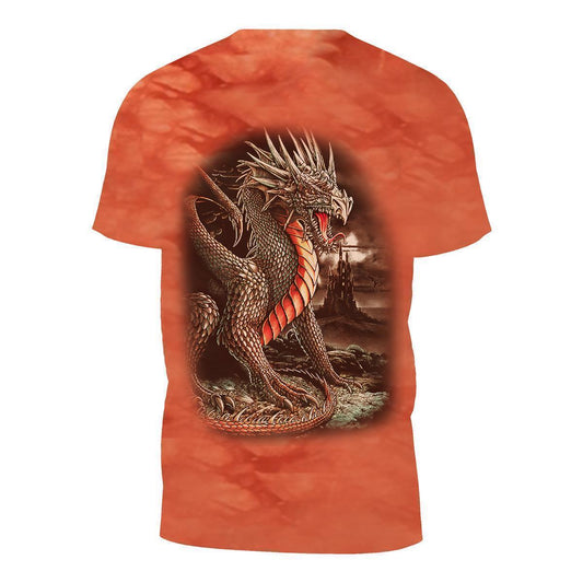 Tie-Dye Orange Drachen T-Shirt - Wild-Clothing