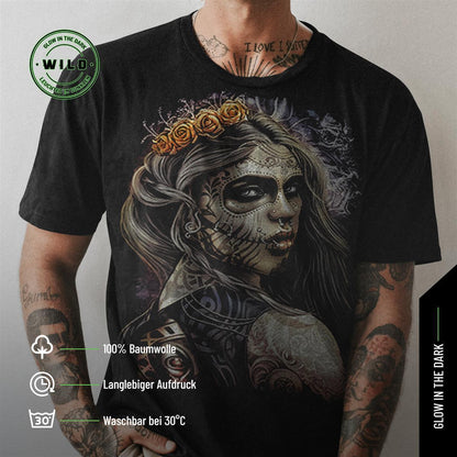 Dunkle Prinzessin mit Piercings und Tattoo T-Shirt - Wild-Clothing