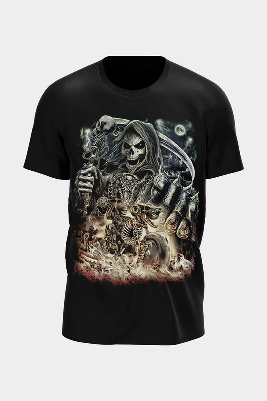 Death Biker im Feuer T-Shirt