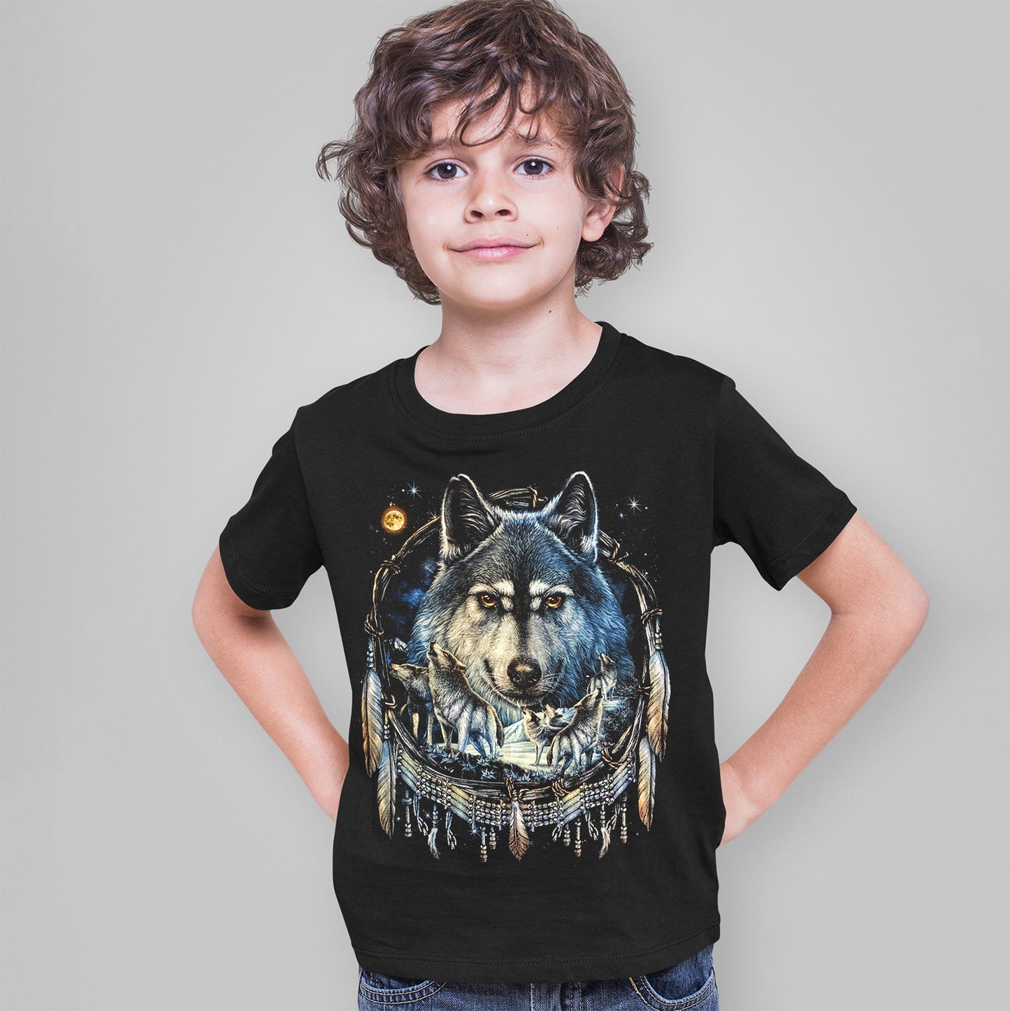 Wolfsrudel Traumfänger Kinder T-Shirt - Wild-Clothing