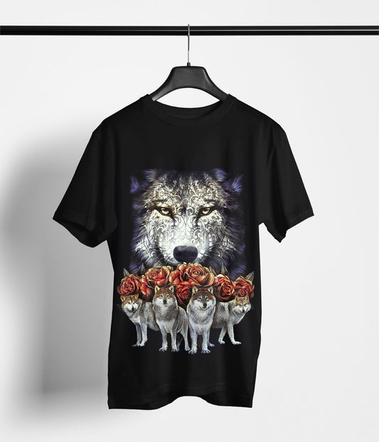 Wölfen mit Roses Kinder T-Shirt - Wild-Clothing