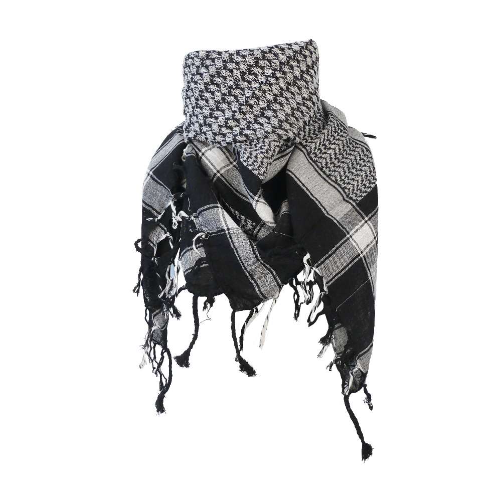 Palästinensertuch Shemagh Kufiya in Schwarz weiß 150 cm x 200 cm - Wild-Clothing