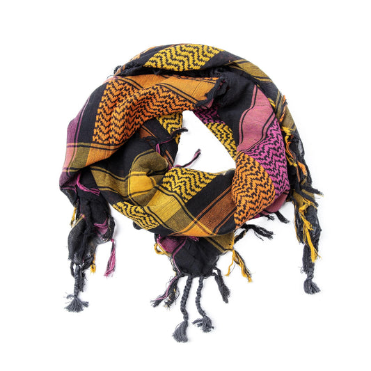 Palästinensertuch Shemagh Kufiya in Schwarz Regenbogen - Wild-Clothing