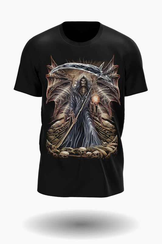 Totenkopf Seelenfänger und Drachen T-Shirt