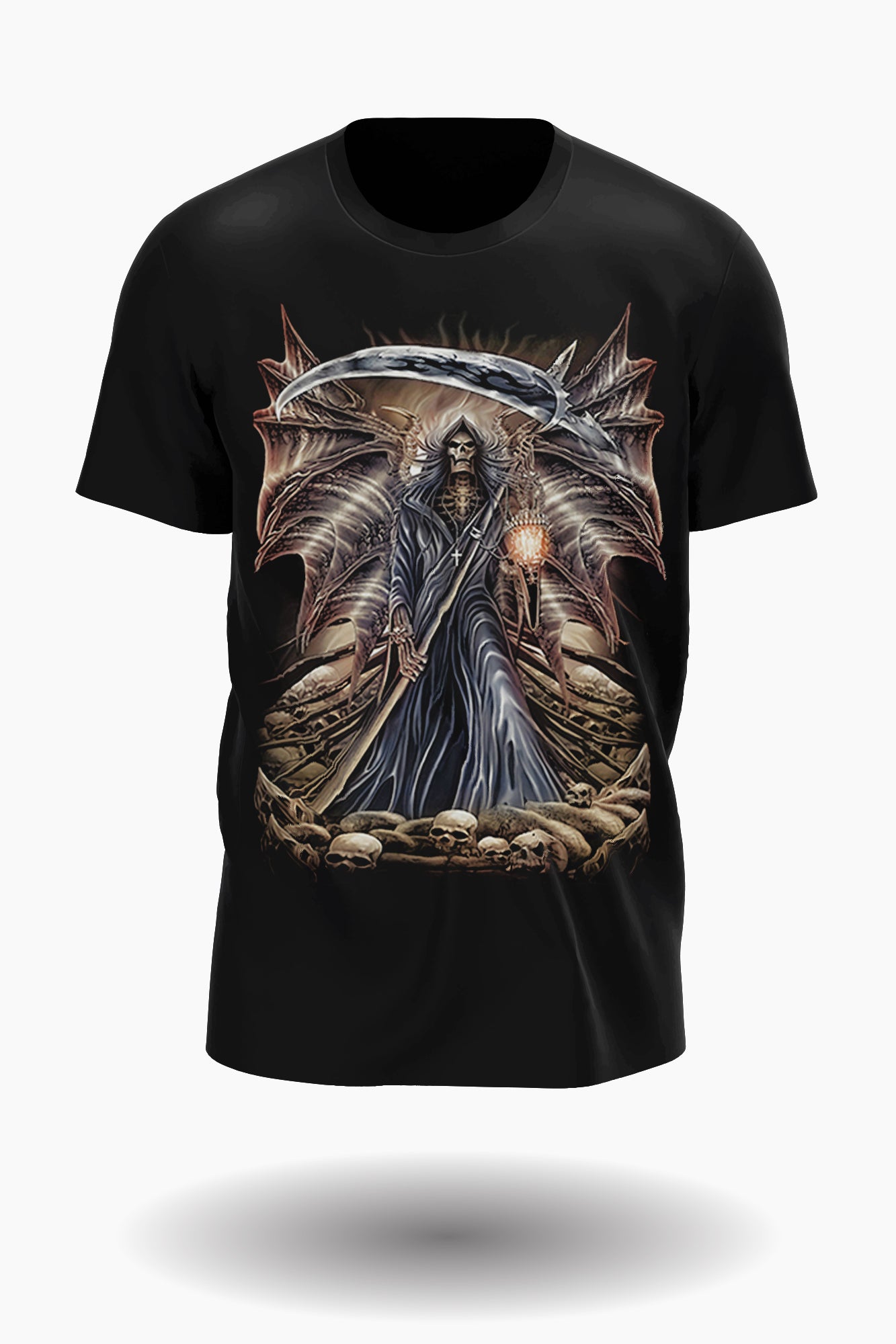Totenkopf Seelenfänger und Drachen T-Shirt - Wild-Clothing