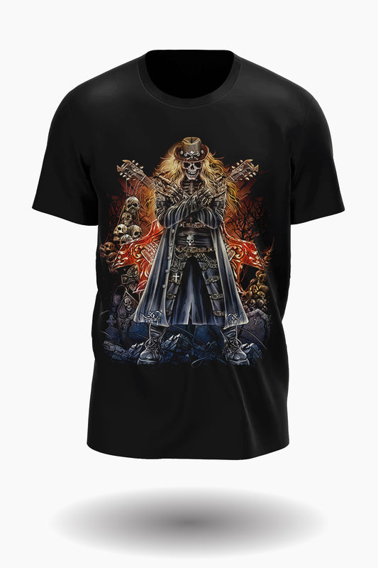 Rockstar Skull in Hell T-Shirt - Wild-Clothing