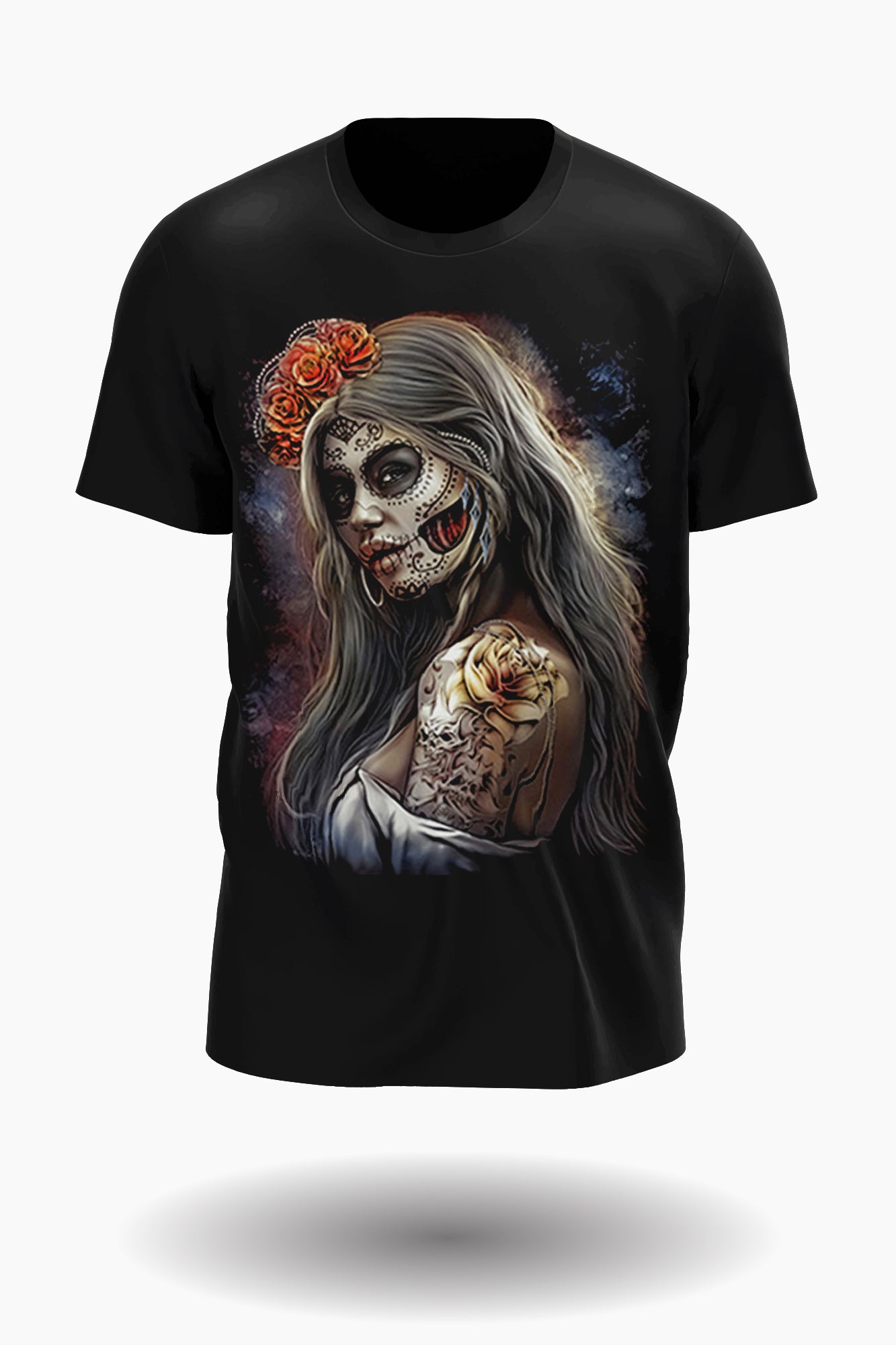 Dunkle Prinzessin mit Tattoo-Style T-Shirt - Wild-Clothing