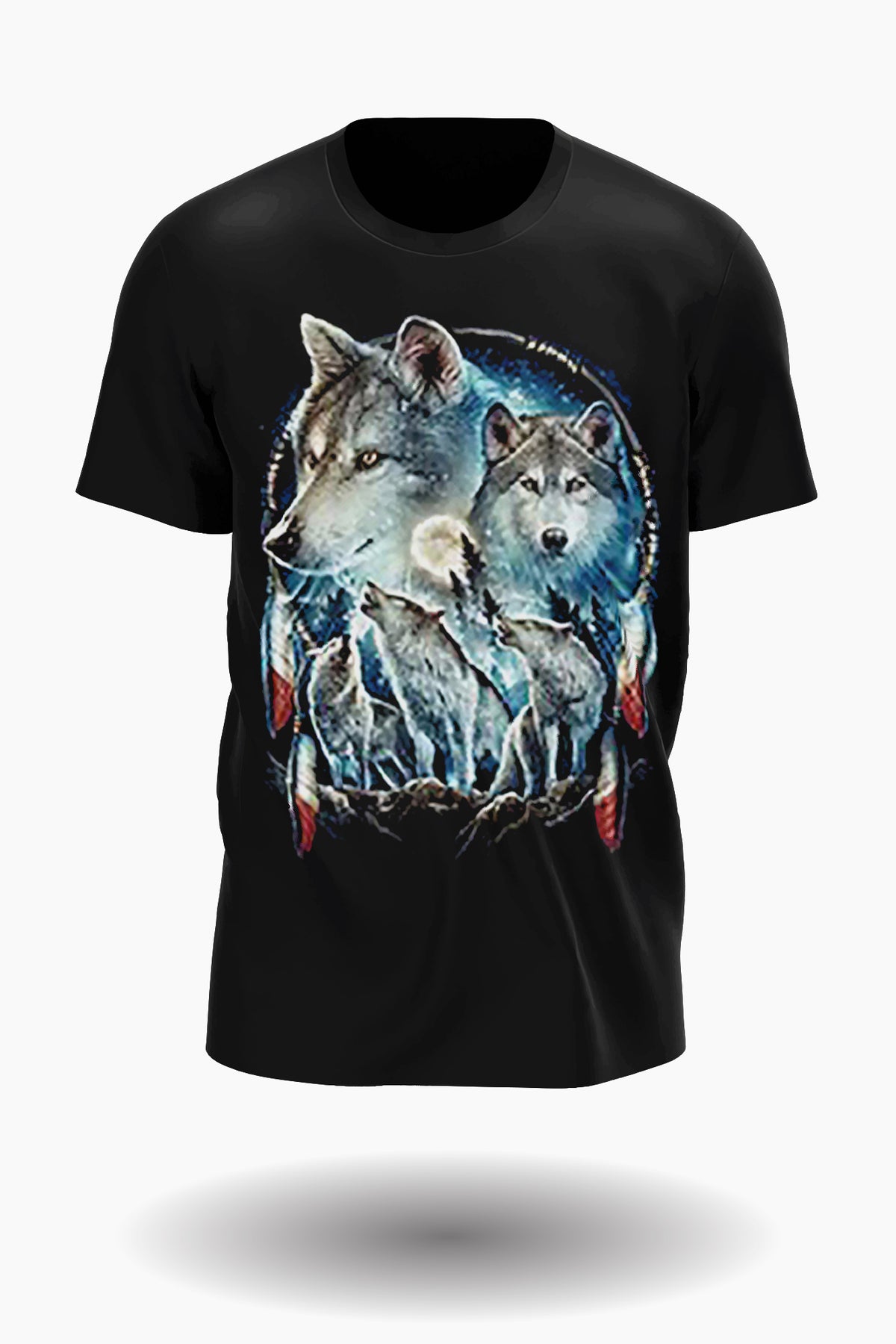 Wolfrudel mit Dreamcatcher im Native American Style T-Shirt - Wild-Clothing