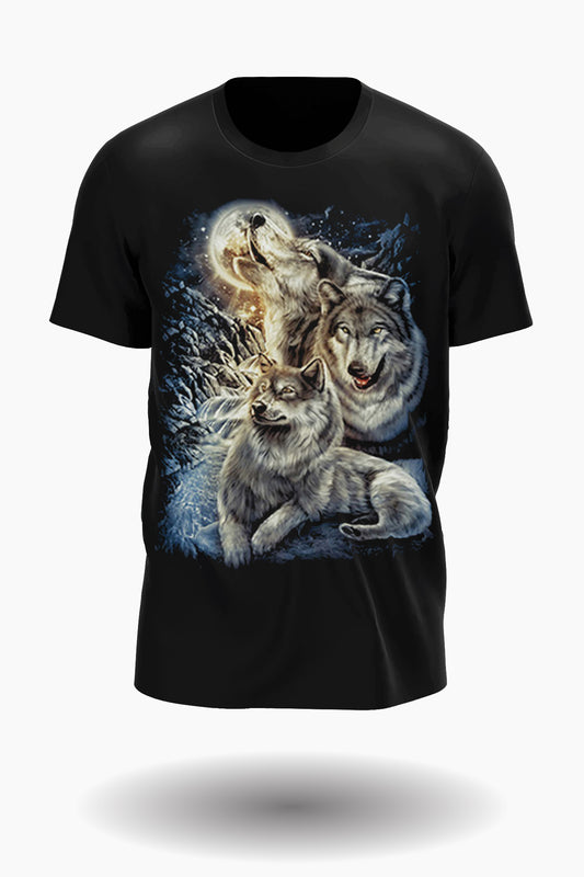 Leitwolf in der Nacht im Mondlicht T-Shirt - Wild-Clothing