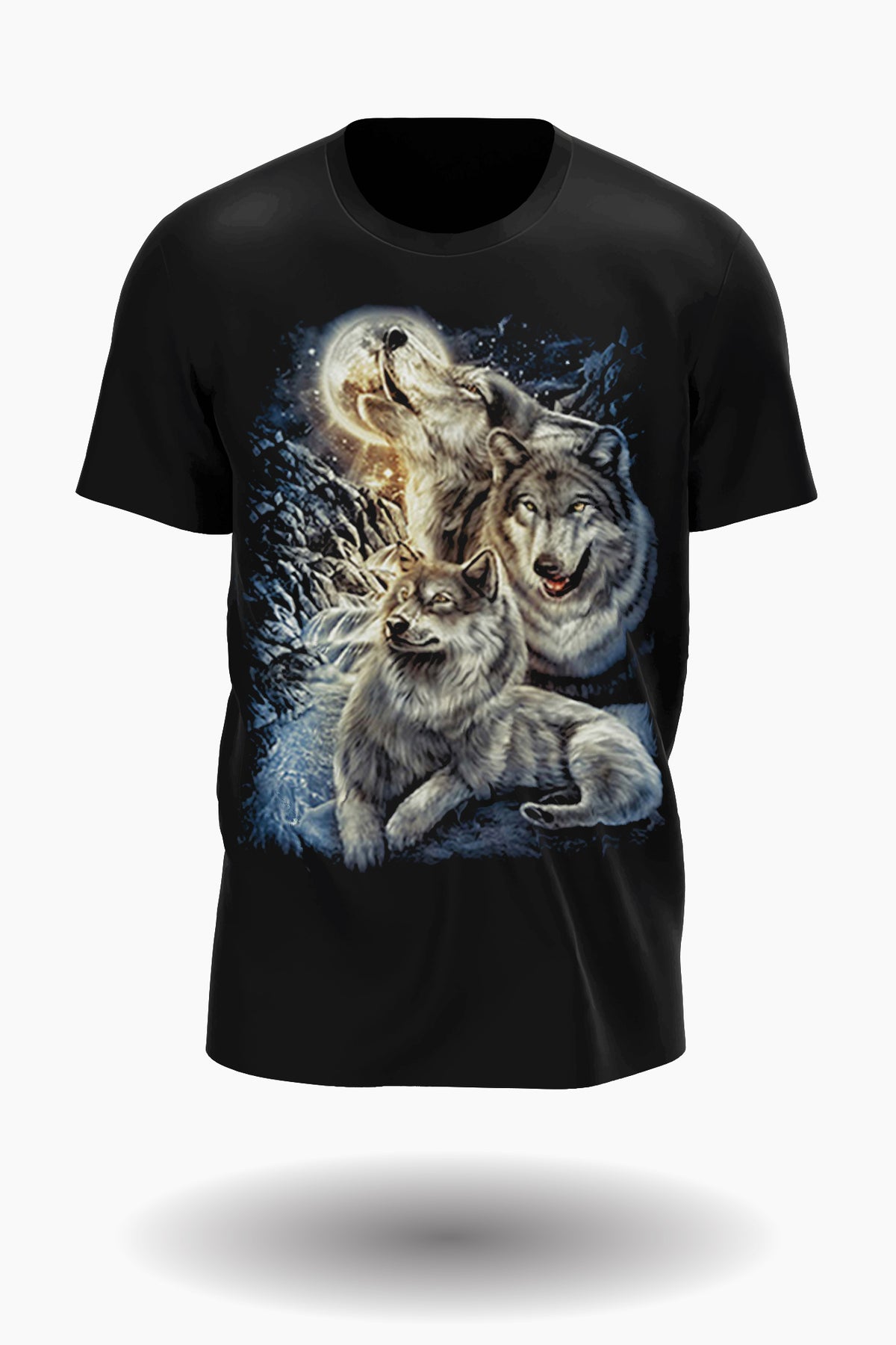 Leitwolf in der Nacht im Mondlicht T-Shirt - Wild-Clothing