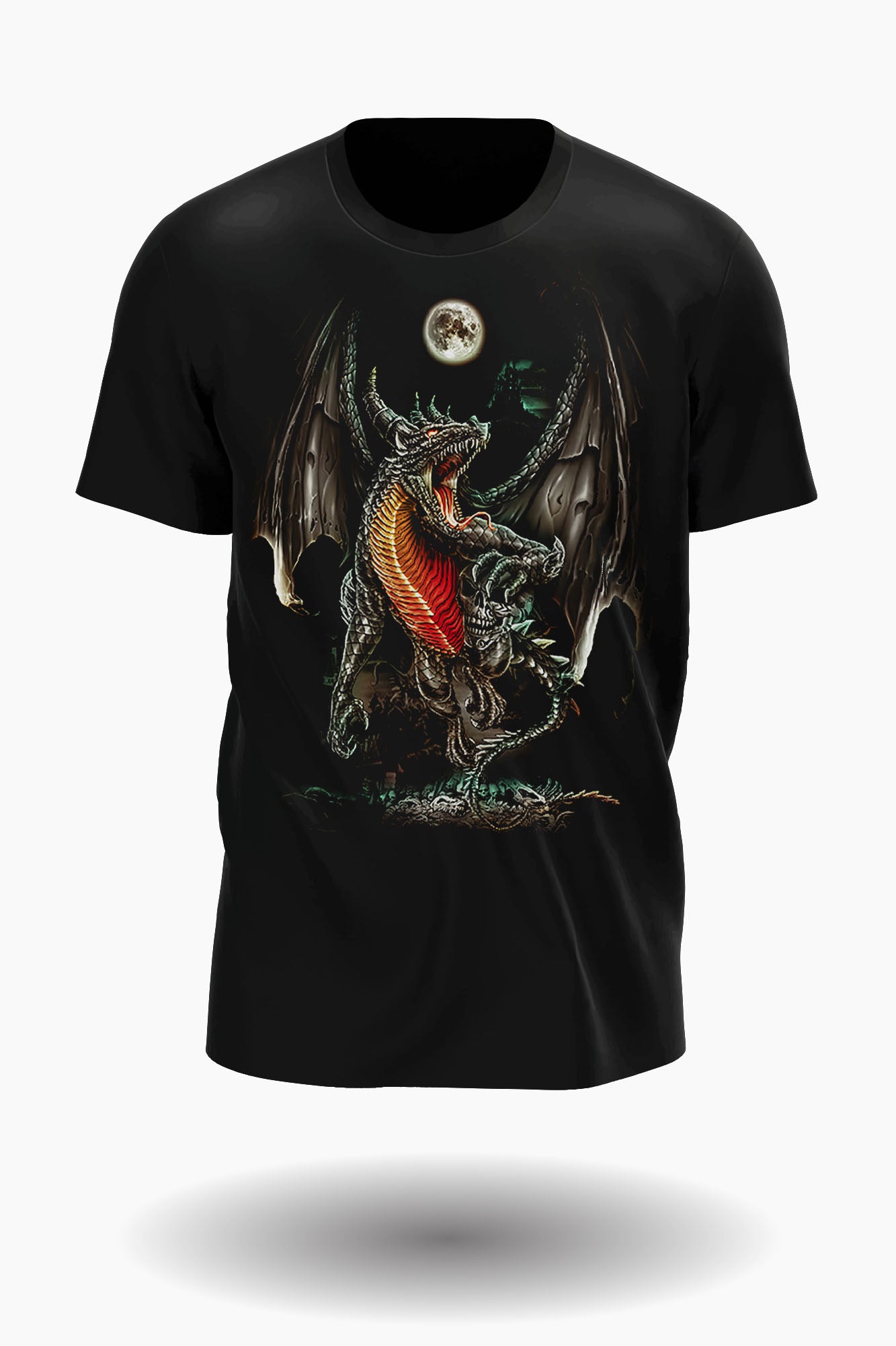 Drachen in der Vollmondnacht T-Shirt - Wild-Clothing
