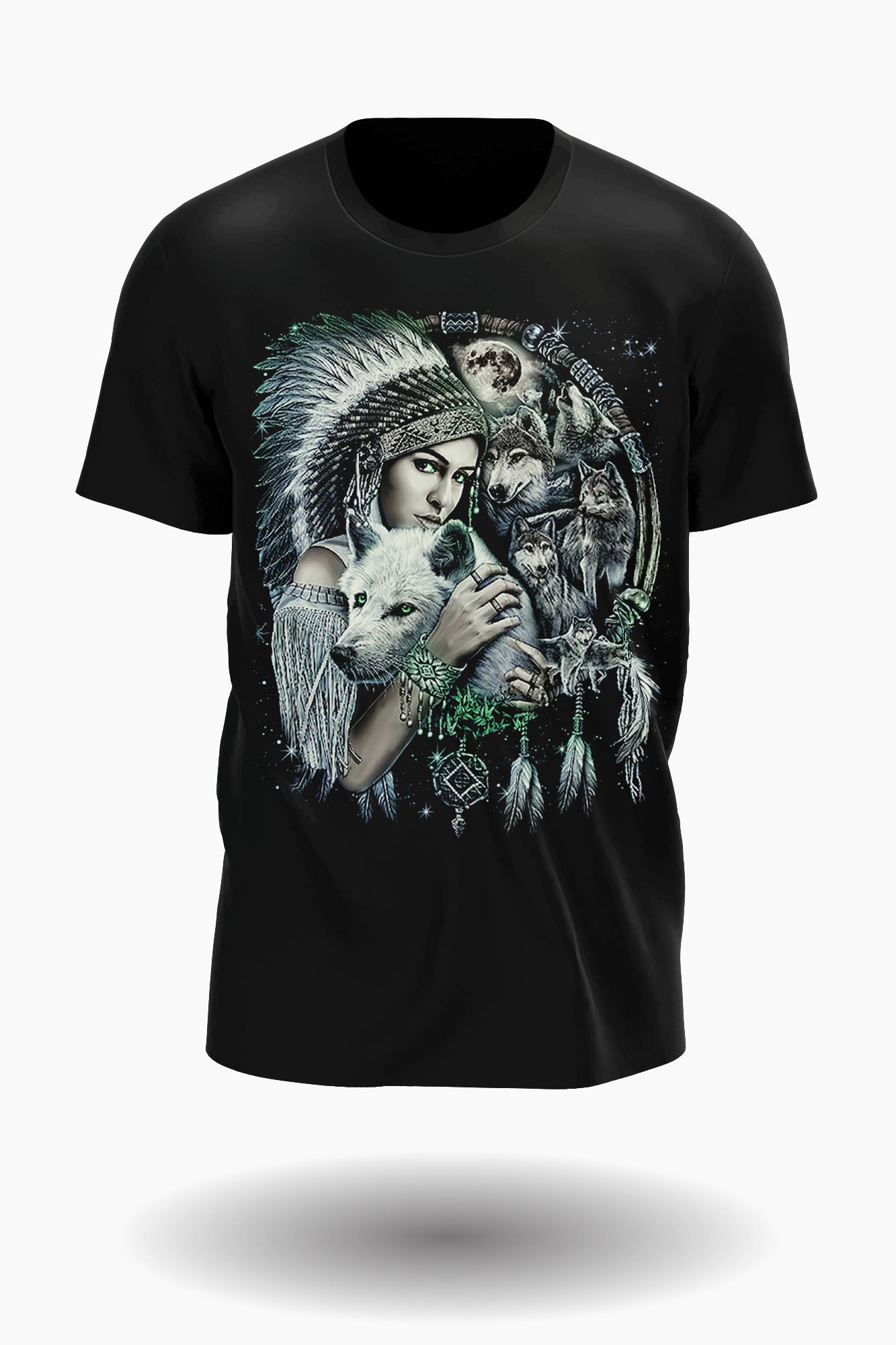 Wolf und Traumfänger T-Shirt - Wild-Clothing