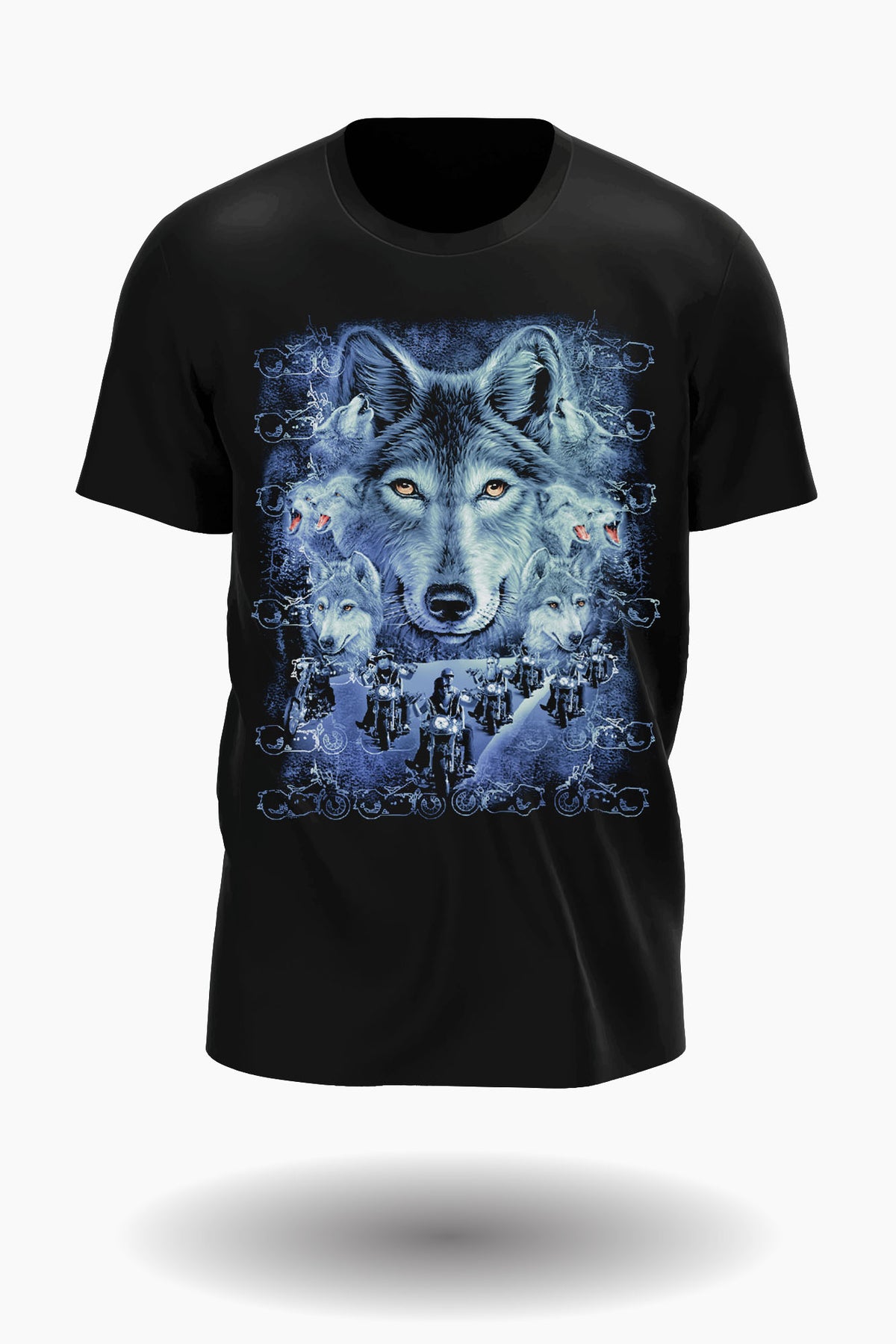 Biker Tribe und Wolf T-Shirt - Wild-Clothing