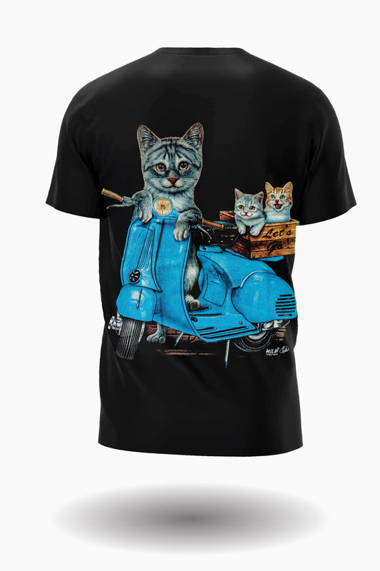 Katzen Biker T-Shirt - Wild-Clothing