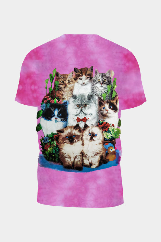 8 Katzen T-Shirt Pink