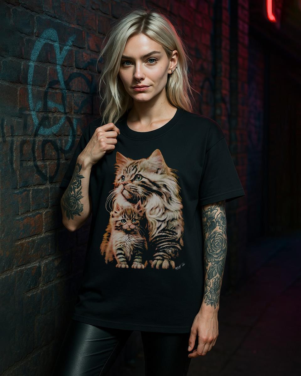 Mama Katze mit Kitten - Wild-Clothing