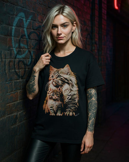 Mama Katze mit Kitten - Wild-Clothing