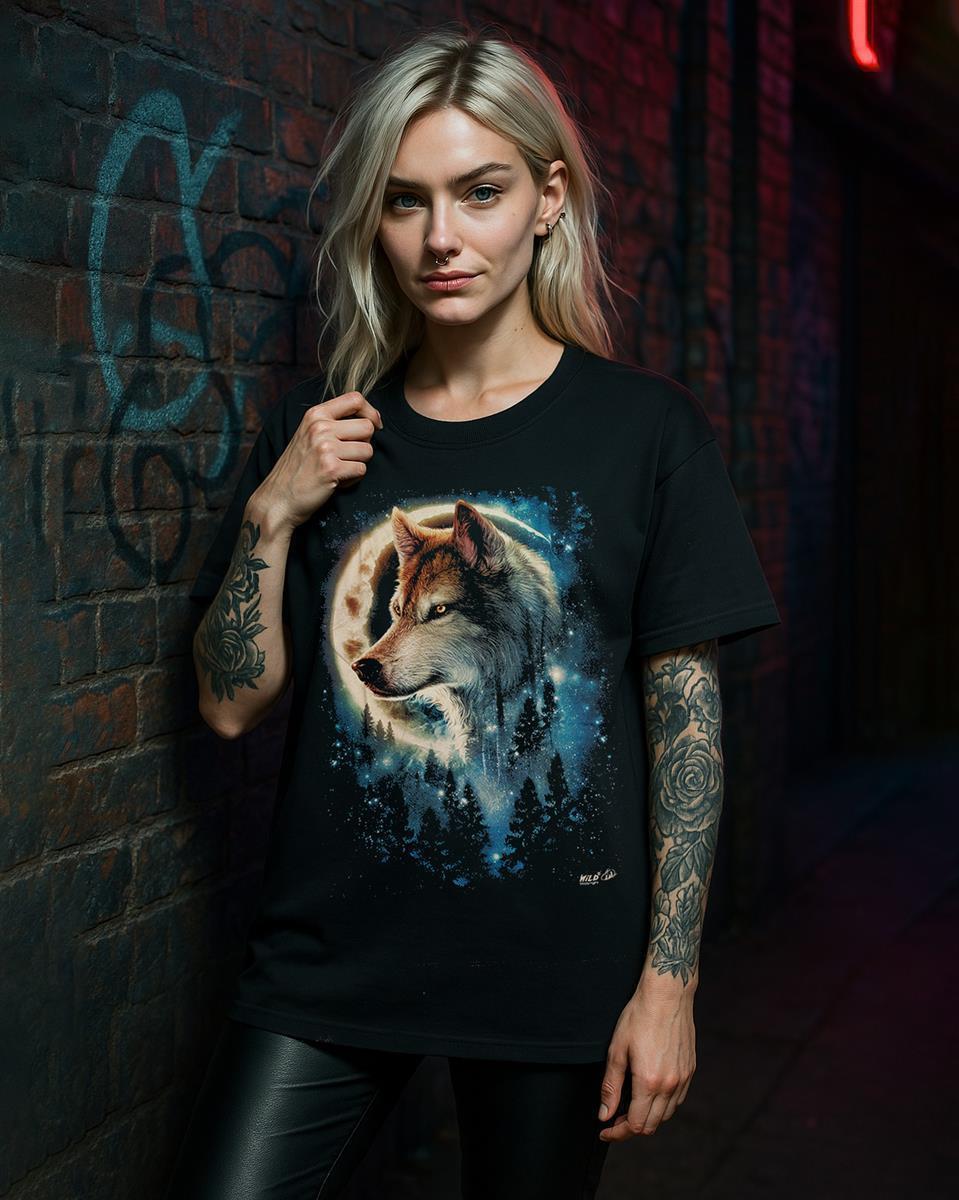 Wolf bei Nacht - Wild-Clothing