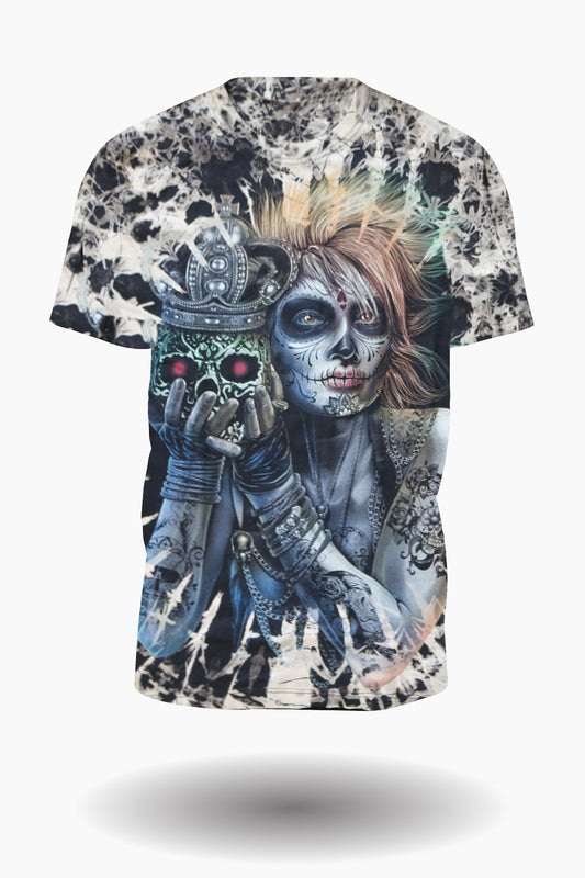 Skull Queen Tie Dye T-Shirt Braun - Wild-Clothing