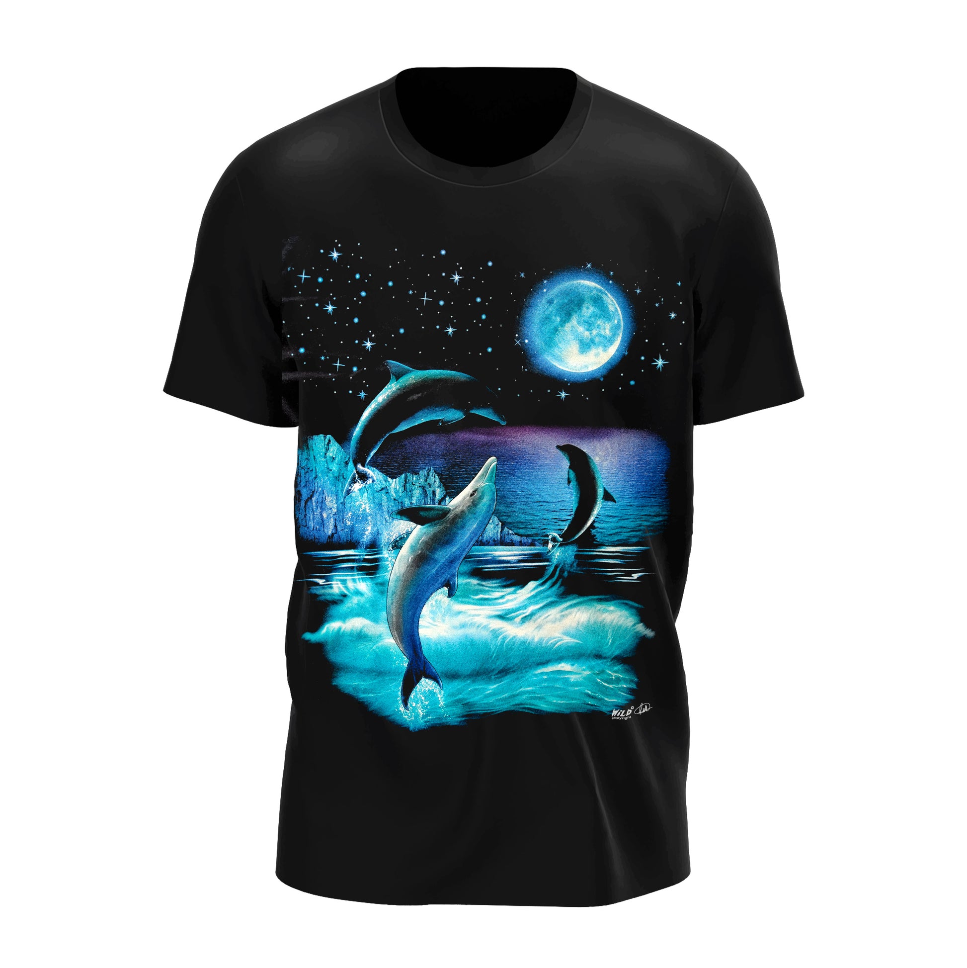Delphine bei Vollmond - Wild-Clothing