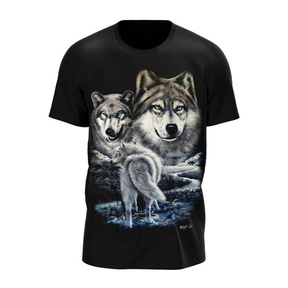 Drei Wölfe bei Nacht - Wild-Clothing